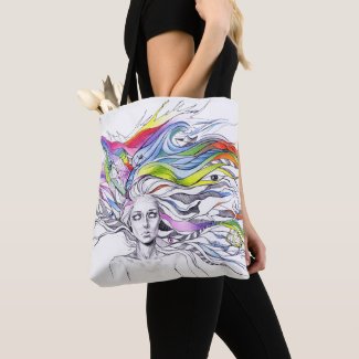 Girl with dreams in her hair Surreal fantasy art