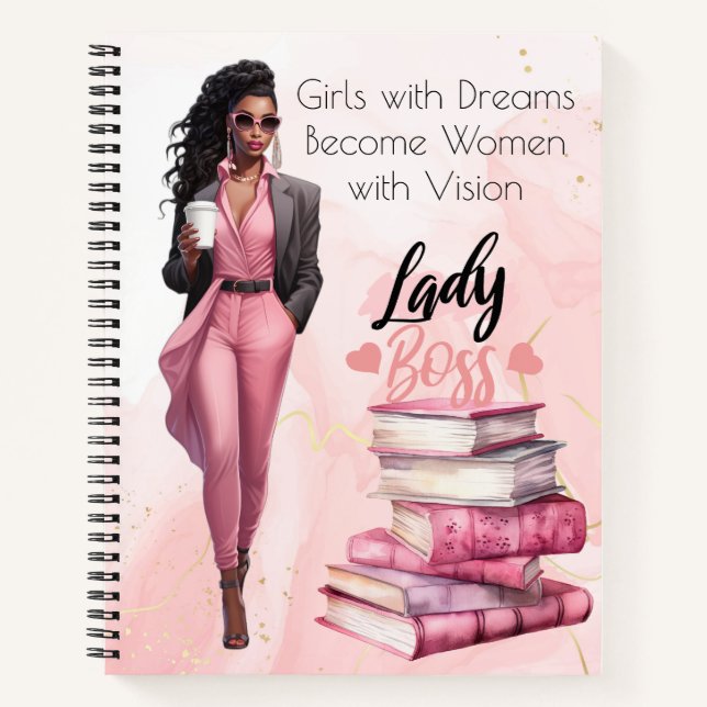 Girl with Dreams Woman with Vision Notebook (Front)