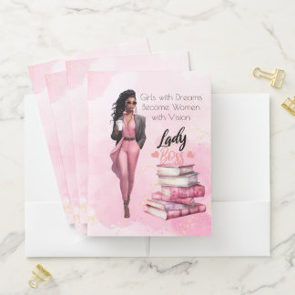 Girl with Dreams Woman with Vision Pocket Folder