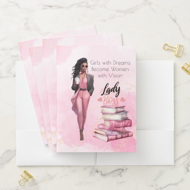 Girl with Dreams Woman with Vision Pocket Folder (In Situ)