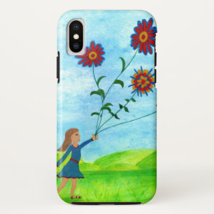Girl with Flower Kite iPhone X Case
