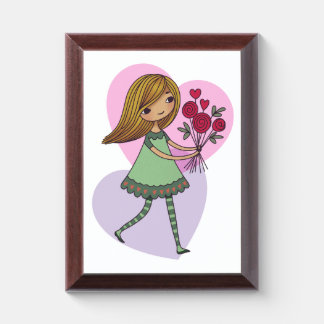 Girl With Flowers Award Plaque