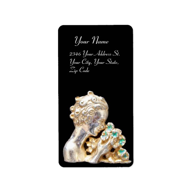 GIRL WITH FLOWERS,gold,black Label (Front)