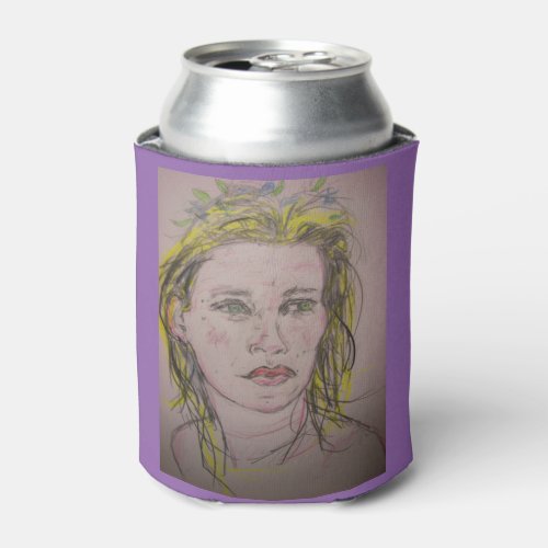 girl with flowers in her hair can cooler