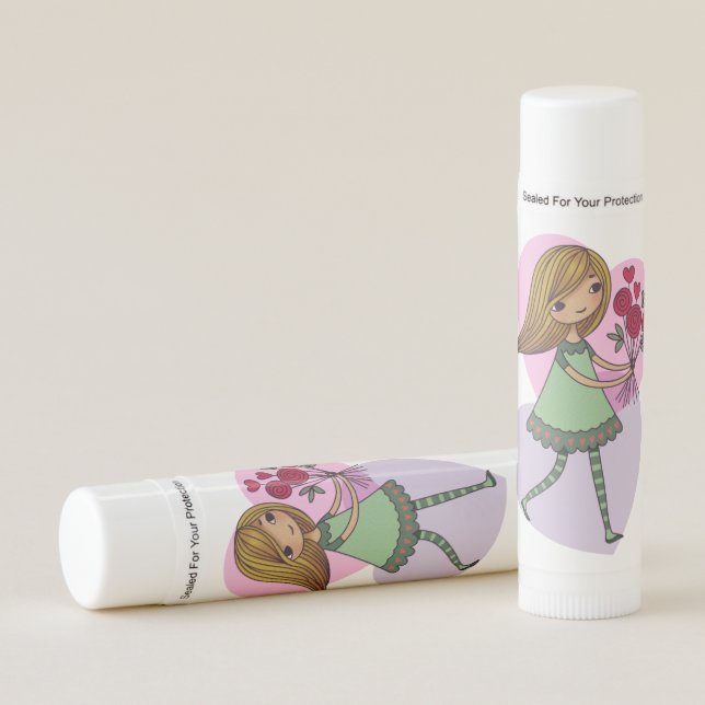 Girl With Flowers Lip Balm (Front)