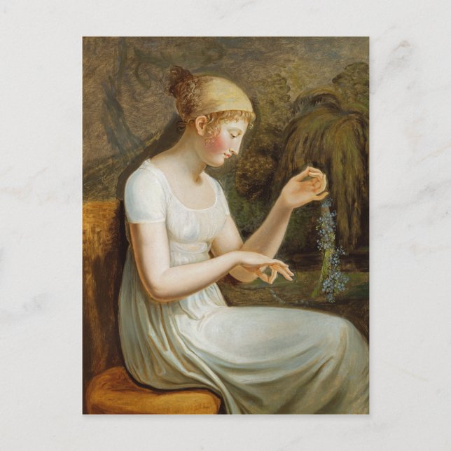 Girl with Flowers Postcard (Front)