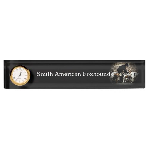 Girl With Foxhunt Foxhounds Desk Name Plate