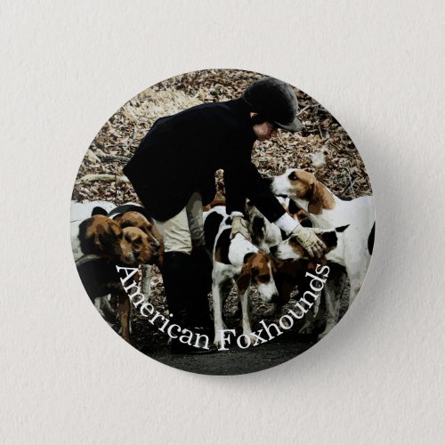 Girl With Foxhunt Foxhounds Pin Button