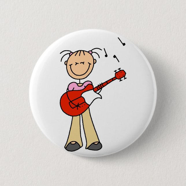 Girl With Guitar Button (Front)