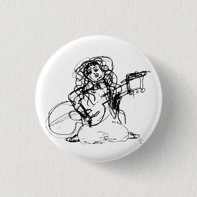 Girl with Guitar Button (Front)