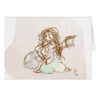 Girl with Guitar Cards