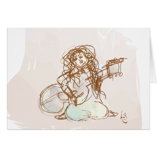 Girl with Guitar Cards (Front Horizontal)