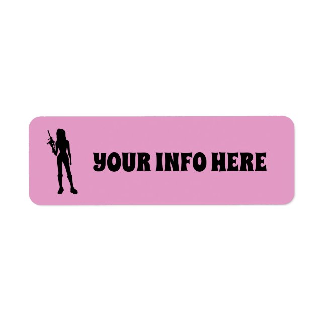 Girl with gun Return Address Labels (Front)