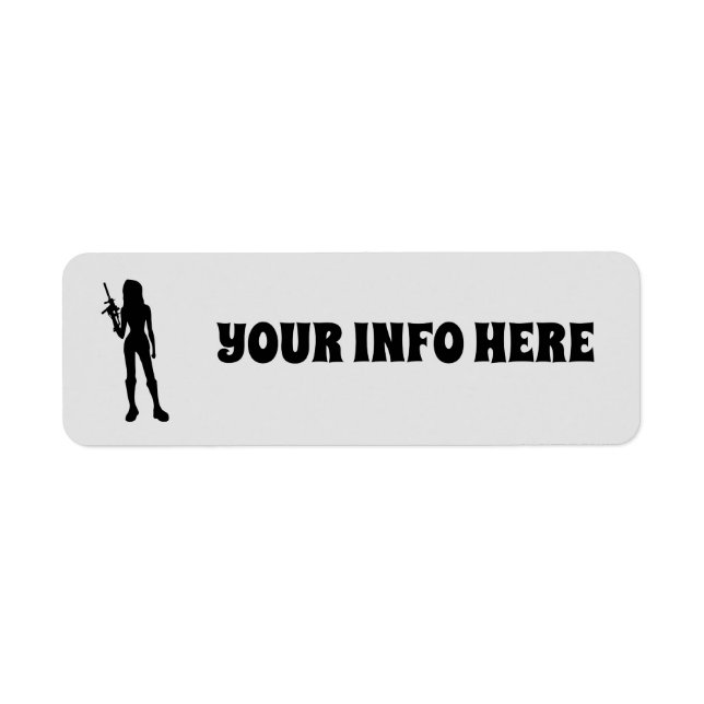 GIRL WITH GUN RETURN ADDRESS LABELS (Front)