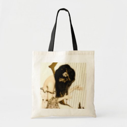 Girl with Harp Tote Bag