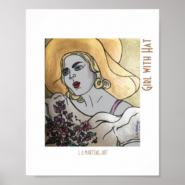 Girl with Hat print and poster (Front)