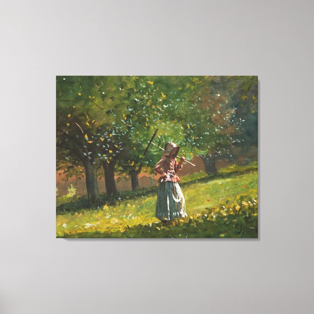 Girl with Hay Rake Canvas Print (Front)