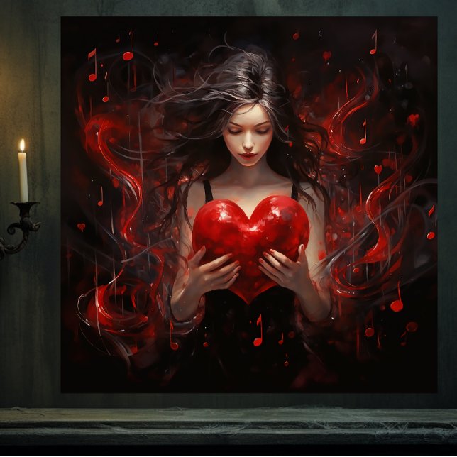 Girl with Heart Canvas Print (For Illustration Purposes Only.
Actual Size May Vary.)