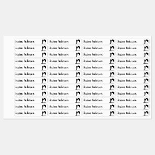 Girl with her Horse Farm Animal Art Kids' Labels