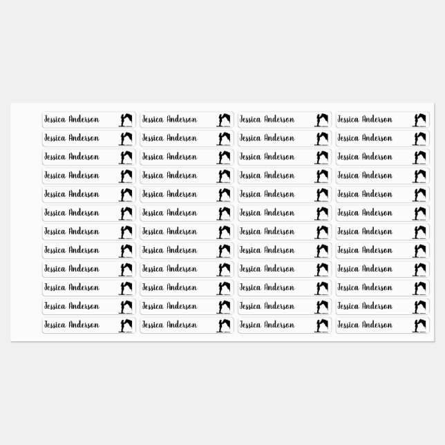 Girl with her Horse Farm Animal Art Kids' Labels (Sheet)
