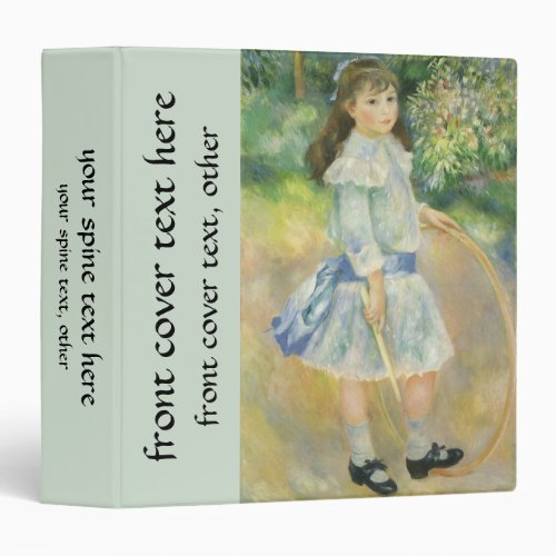 Girl with Hoop by Pierre Renoir Vintage Fine Art Binder