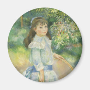 Girl with Hoop by Pierre Renoir, Vintage Fine Art Magnet