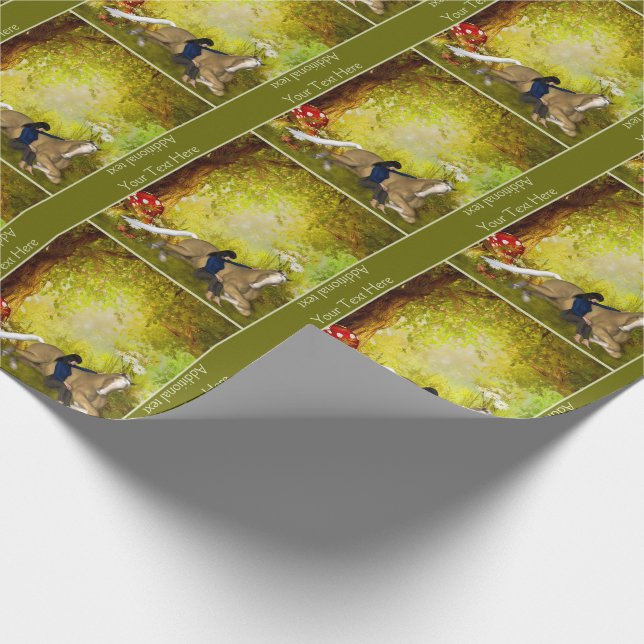 Girl With Horse Fantasy Art Personalized Wrapping Paper (Corner)