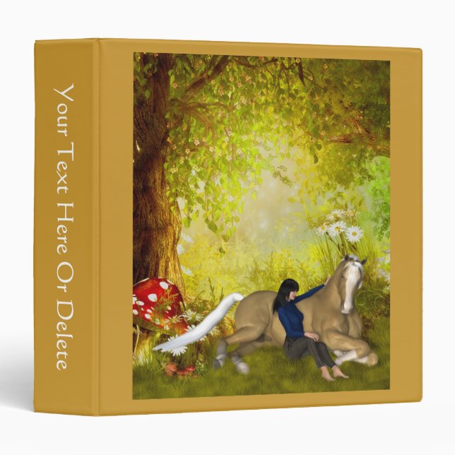 Girl With Horse Fantasy Forest Binder (Front/Spine)