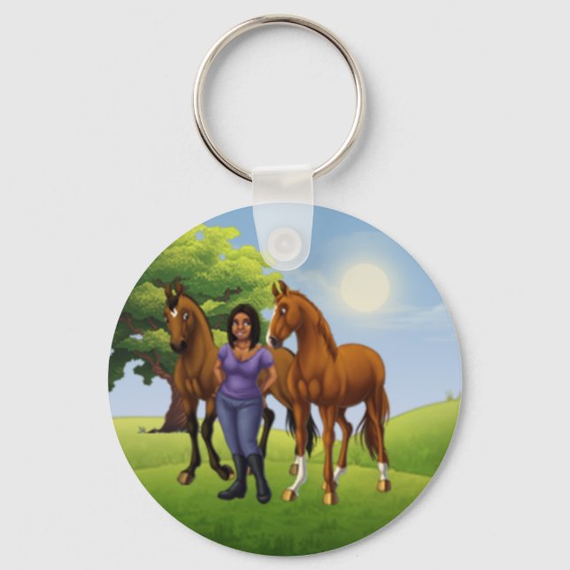 Girl with Horses Promotional Keychain (Front)