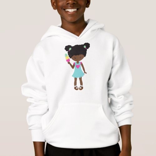 Girl With Ice Cream African American Girl Dress Hoodie