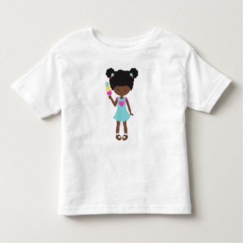 Girl With Ice Cream African American Girl Dress Toddler T_shirt