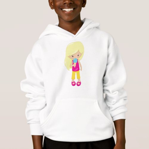 Girl With Ice Cream Blonde Hair Cute Girl Hoodie