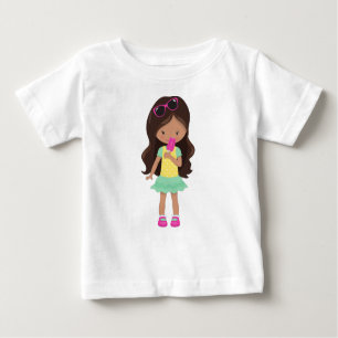 Girl With Ice Cream, Latina Girl, Cute Girl, Dress Baby T-Shirt