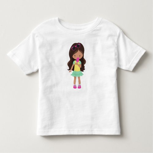 Girl With Ice Cream Latina Girl Cute Girl Dress Toddler T_shirt