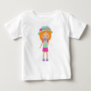 Girl With Ice Cream, Little Girl, Orange Hair Baby T-Shirt