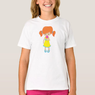 Girl With Ice Cream, Orange Hair, Cute Girl T-Shirt
