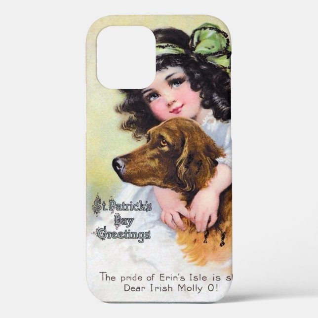 Girl with Irish Setter Dog, Saint Patrick's Day Case-Mate iPhone Case (Back)