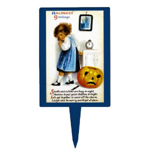 Girl with Jack o' Lantern Cake Topper