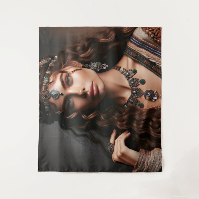 Girl with Jewelry Tapestry (Front)