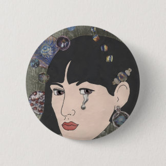 Girl With Kaleidoscope Eyes Button