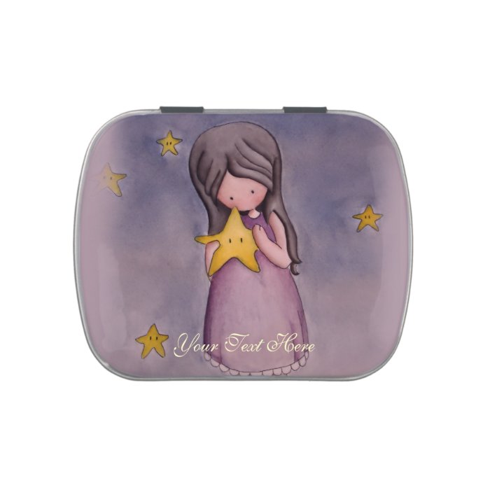 Girl with Kawaii Star Candy Tin