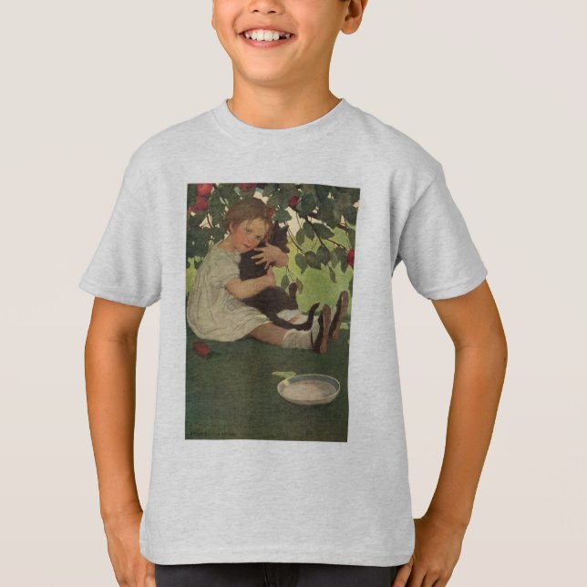 Girl with Kitten T-Shirt (Front)