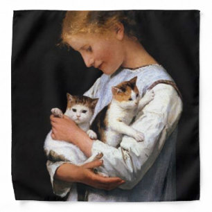 Girl with Kittens, Albert Anker Bandana