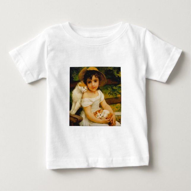 Girl with Kittens Baby T-Shirt (Front)