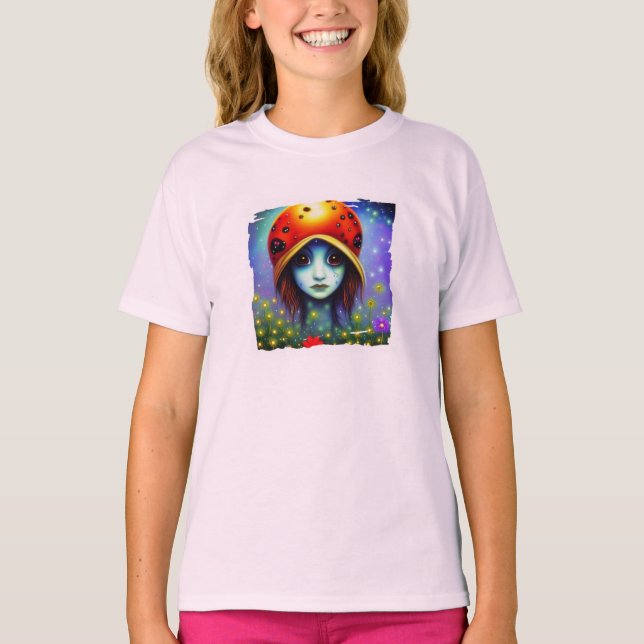 Girl with ladybug hat T-Shirt (Front)