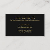 Girl with Lashes and Red Lips on Faux Gold Beauty Business Card (Back)