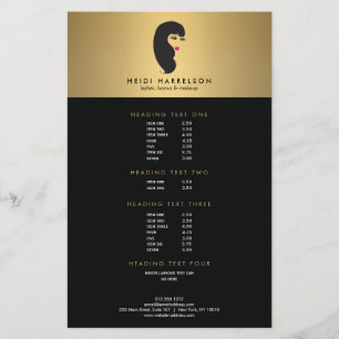 Girl with Lashes on Faux Gold Beauty Flyer