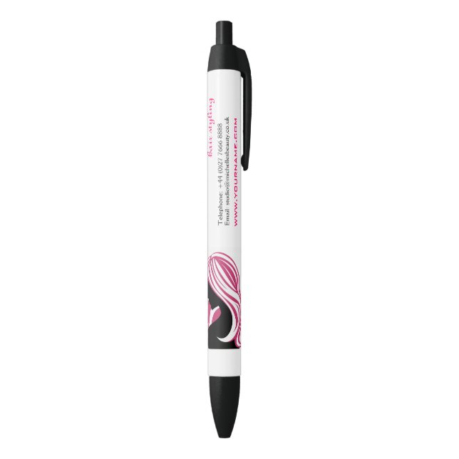 Girl with Long Pink Hair HairStyling Beauty Salon  Pen (Bottom (Vertical))