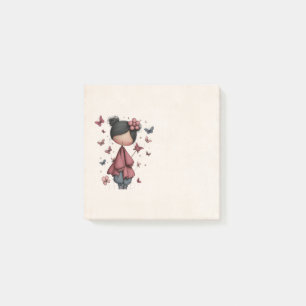  Girl with Magic Wand and Butterflies Post-it Notes