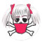 Girl With Mask Skull and Cross Bones